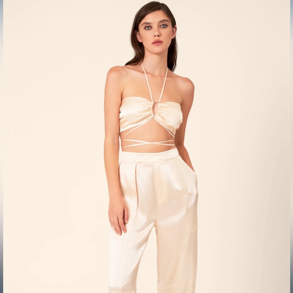 Nicholas SILK Maura Bra Top and Pants Set - Ricotta